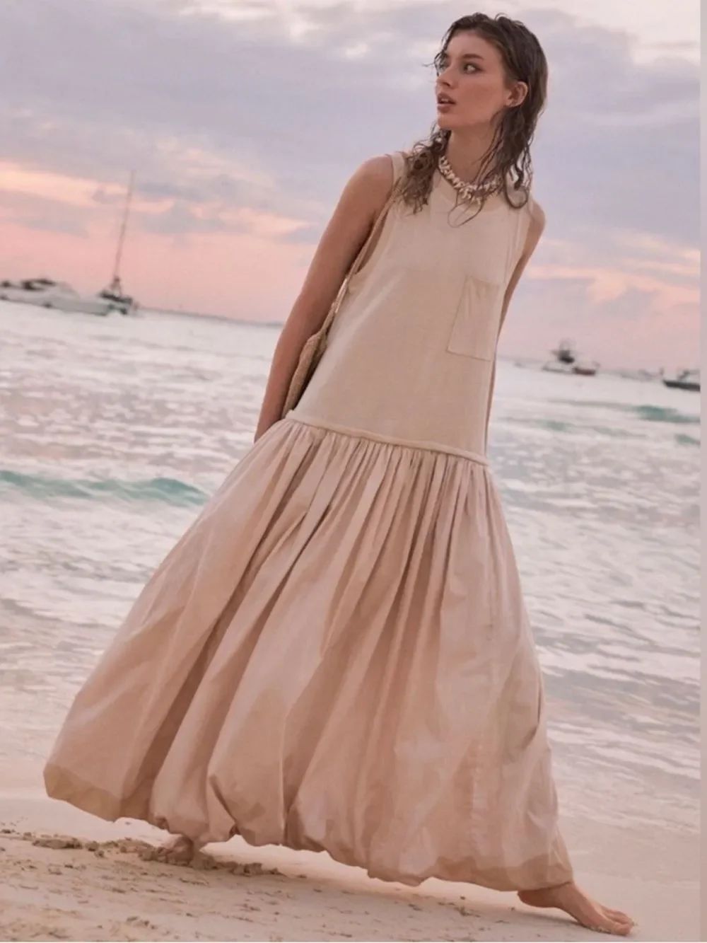 Free People Calla Lily Dress in Sandstone size Small